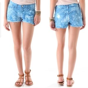 J Brand Blue Tie Dye Low-Rise Bonnet Shorts sz 26
